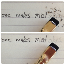 The eraser does leave dust, but it erases pretty clearly.
