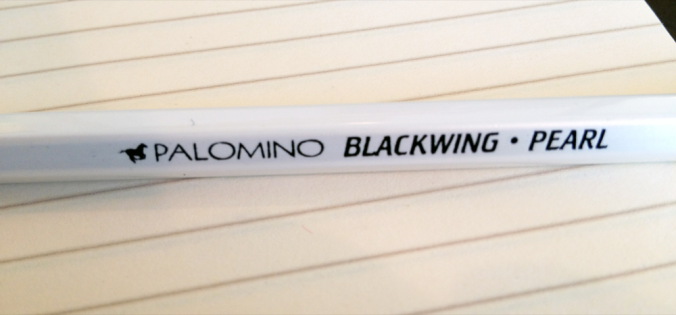 The barrel of the Palomino Blackwing Pearl